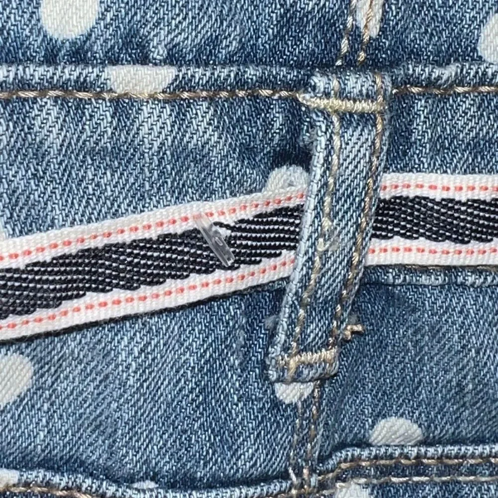 Oshkosh B'gosh Girls 3T Denim Polka Dot Overalls Blue White Belt Dungarees